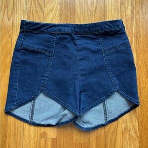 Free people high rise dark blue wash jean shorts